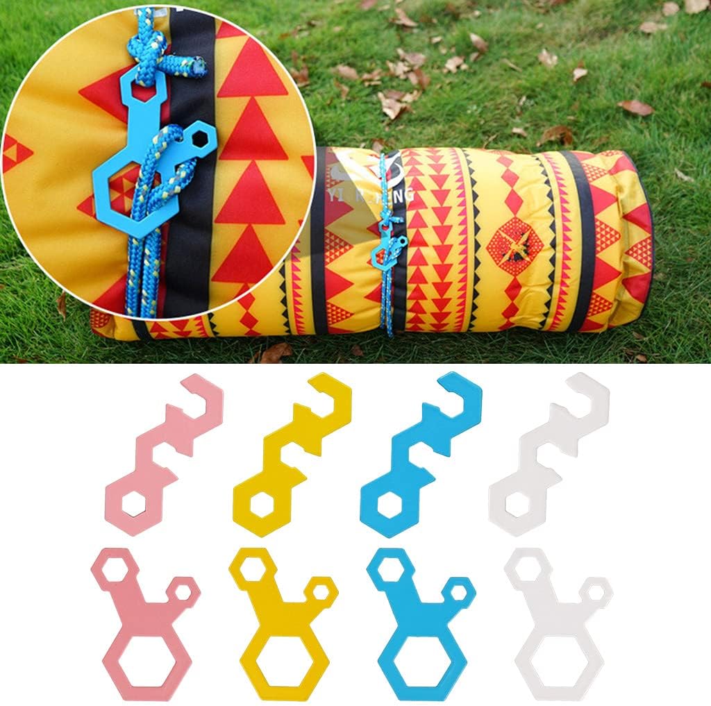 Camping Gear, Tent Rope Tensioner Cord Rope Buckle Stainless Steel Cord Fastener Set