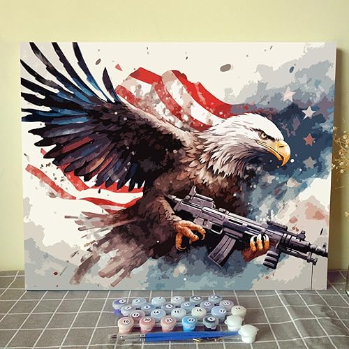 Miniatura 3 de Tucocoo Fighting Eagle - Pintura por números para adultos principiantes y niños, pintura al óleo acrílica por Numbes Kits sobre lienzo, kit de