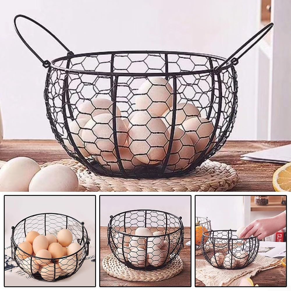 Żelazny kosz do przechowywania jajek, wysokość 20 cm, do kuchni, biura