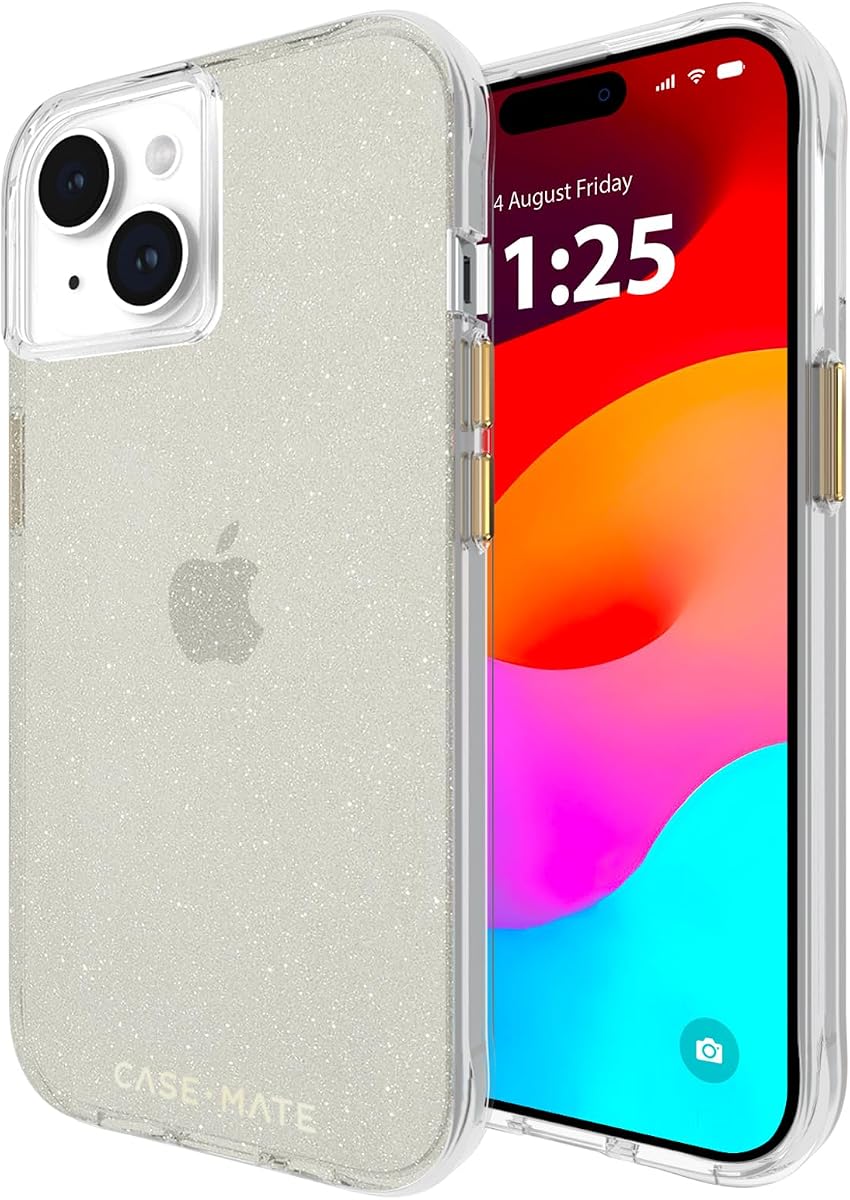 Case-Mate iPhone 15 Case - Sheer Crystal Champagne Gold