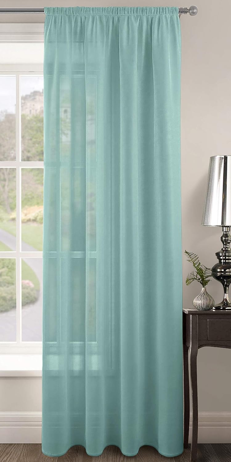 Plain Voile Woven Slot Top Premium Sheer Voile Panel Internal Door