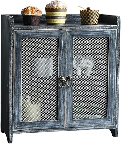 Miniatura 1 de COLLECTIVE HOME - Armario de almacenamiento, mini gabinete de encimera, organizador de madera para dormitorio, cocina con puerta magnética,