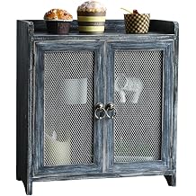 COLLECTIVE HOME - Storage Cabinet, Mini Countertop Cabinet, Wood Organizer for Bedroom Kitchen with Magnetic Door, Storage for Spice Jars, 14.5 x 6.5 x 10 Grey 15.75"