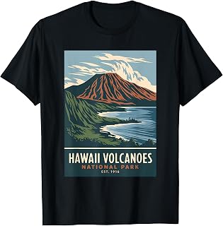 Hawaii Volcanoes National Park Vintage Camping Men Women T-Shirt