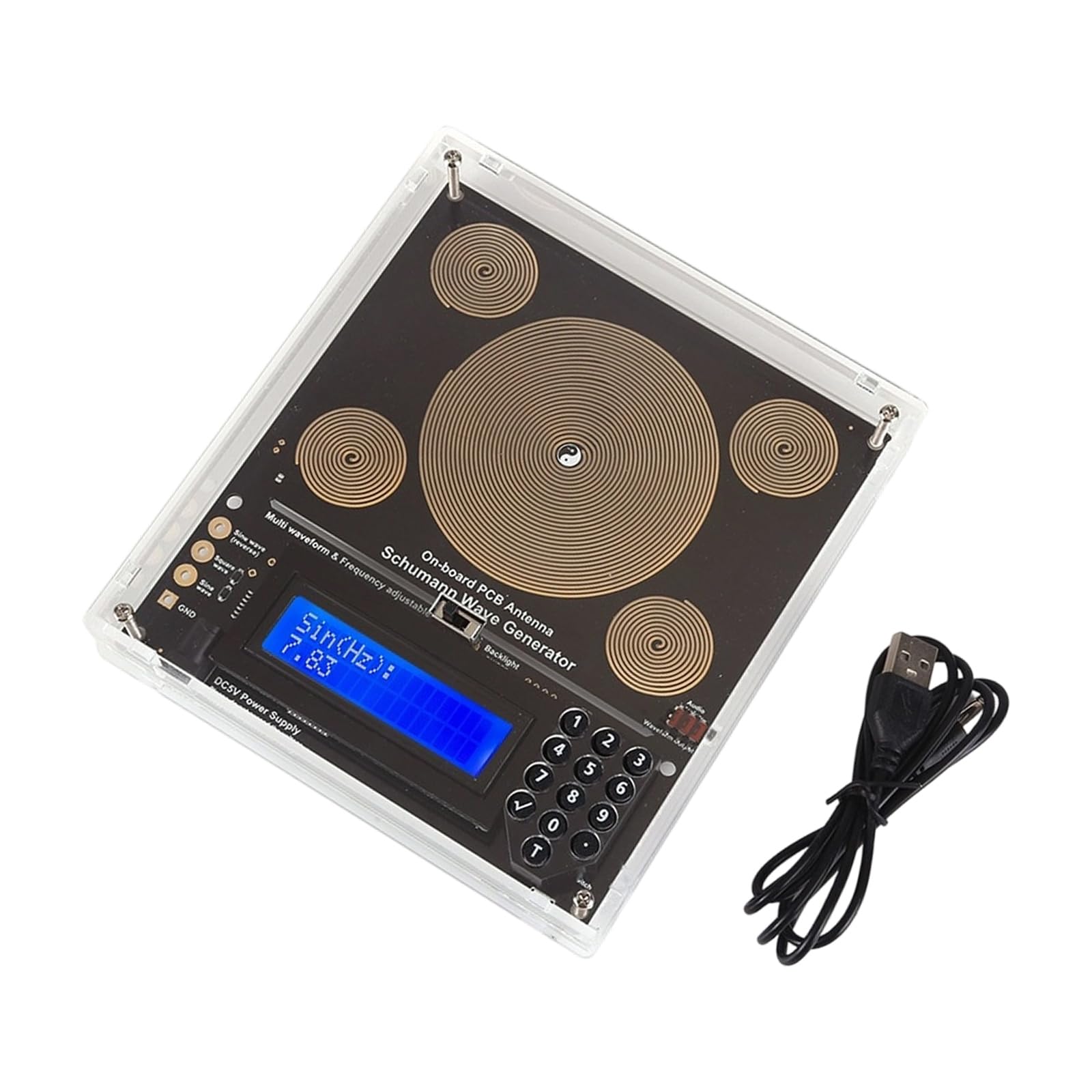 Hsioluted With Case Digital Signals Generator 0.01Hz-100Khz Frequency Ranging With Sine Square Waves Output For Scientific Research Relaxation Low Frequency Indication Generator