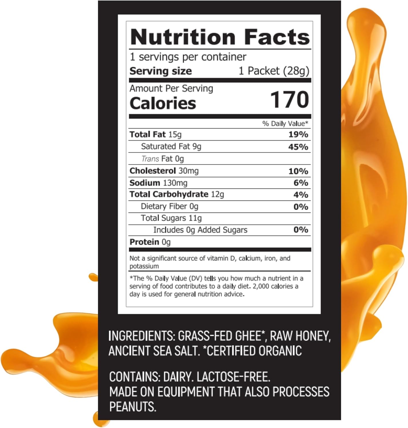 Ancestral Energy O.G. Pack | Organic Grass-Fed Ghee & Raw Honey Blend | Animal-Based Energy Boost for Athletes | Hiking, Cycling, Running, Backpacking | Healthy Snack (Pack of 6)