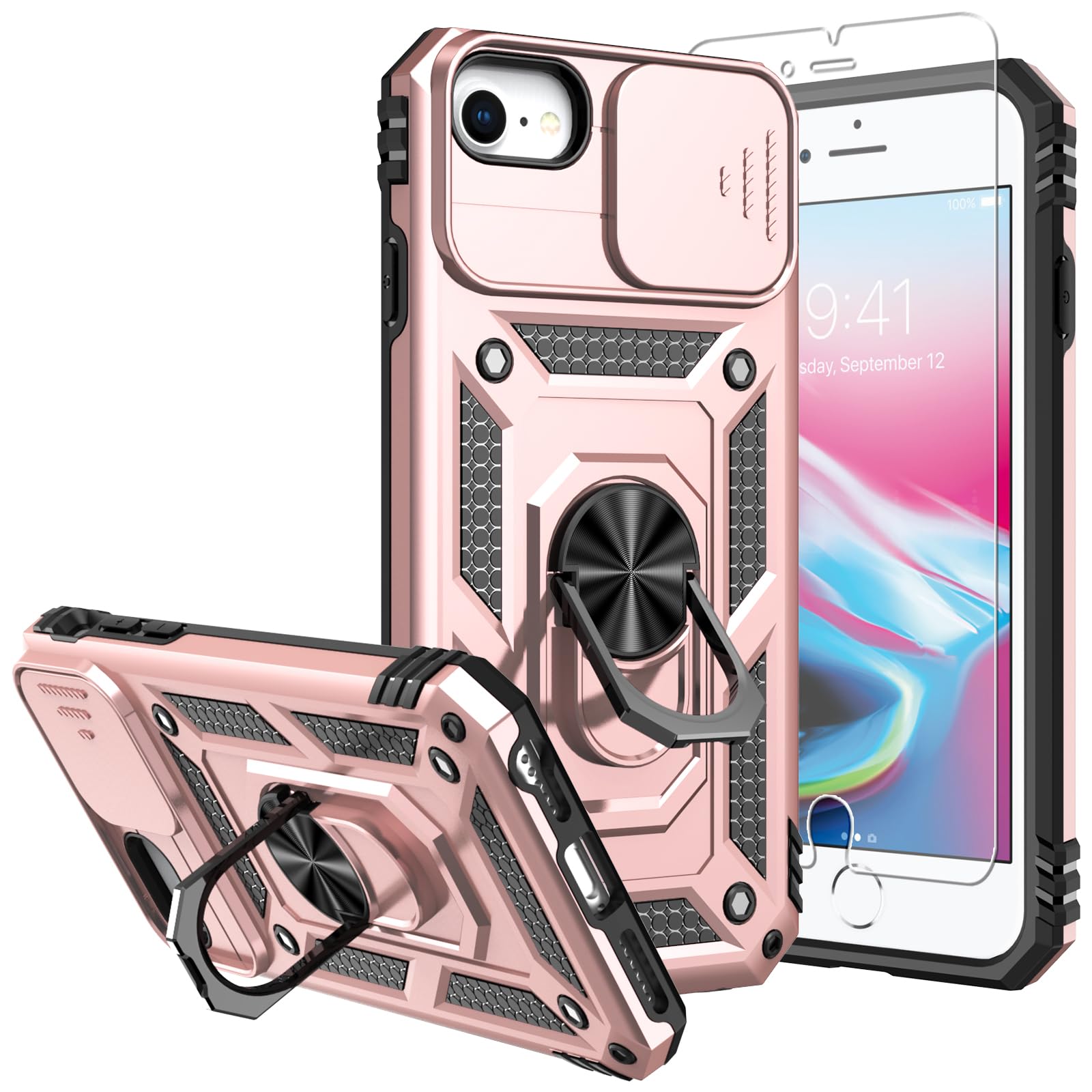 Coque iPhone SE 2022 antichoc militaire avec protège-écran rigide