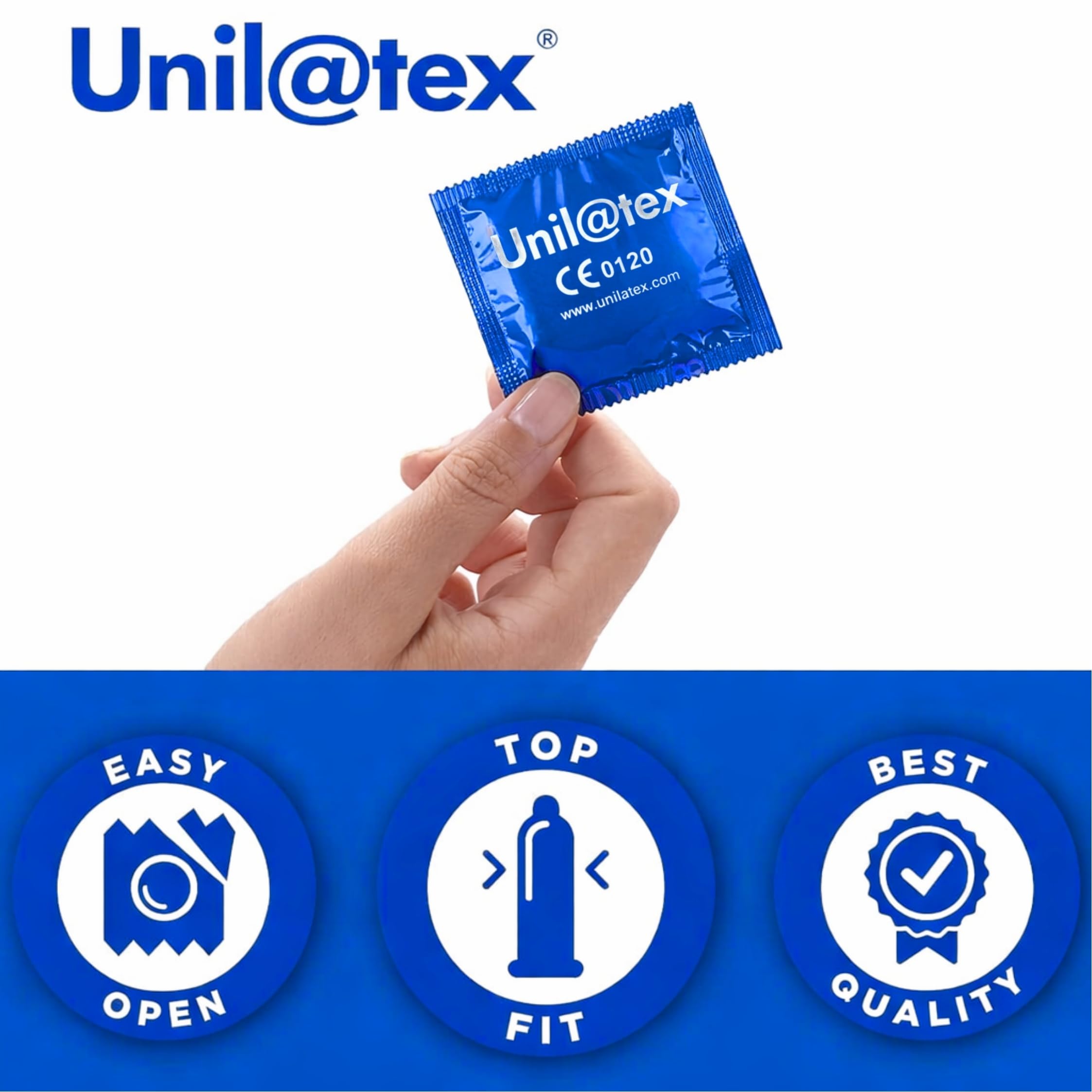 Unilatex Deluxe Quality Natural Classic Condones de Látex Natural Lubricados Tamaño Estándar 53 mm x 185 mm Ajuste Cómodo Alta Protección Testados Electrónicamente (144 Unidades) — view 4