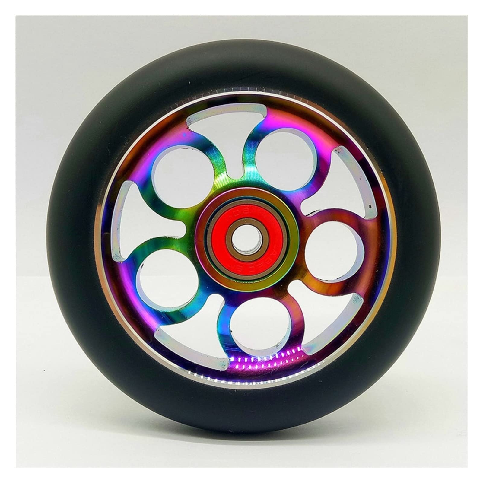 Ruote Monopattino Freestyle Confezione da 2 Ruote for Scooter for Scooter da 110 / 100mm, Ruote in Acciaio in Lega di Colore, Elastico Alto Durevole PU Ruote Monopattino Elettrico