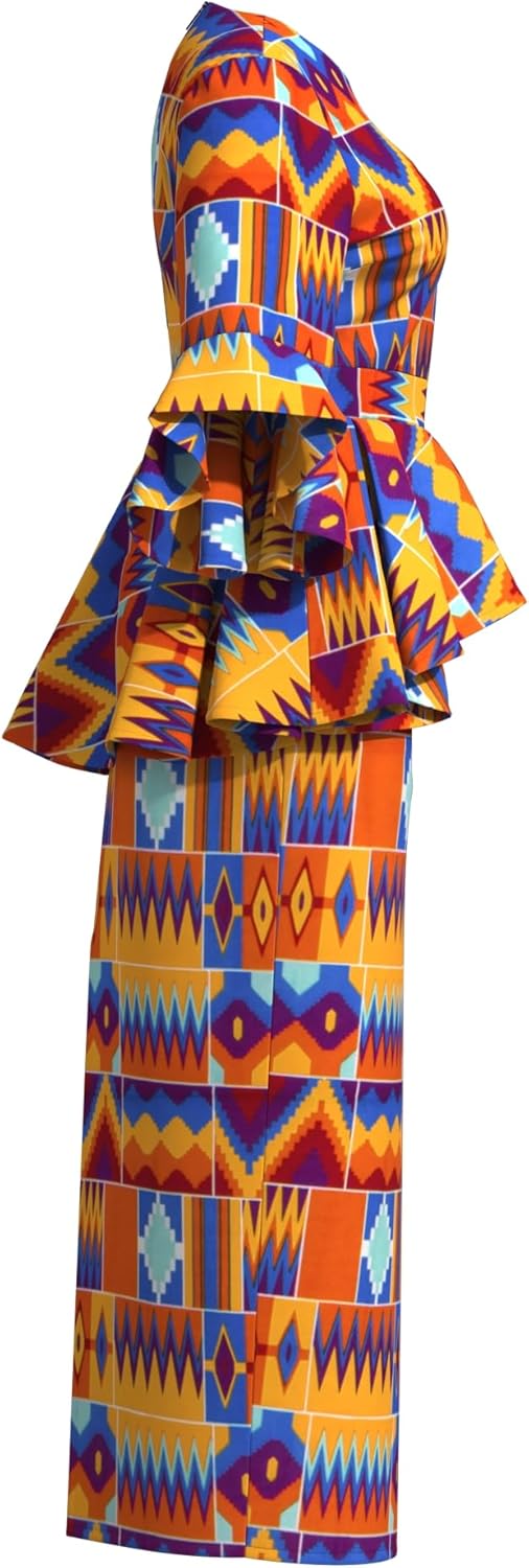 ABCWAX African Women's Dresses 2 Piece Tops and Skirts Ankara Dashiki Traditional Printed Fabrics for Wedding Party - Image 4