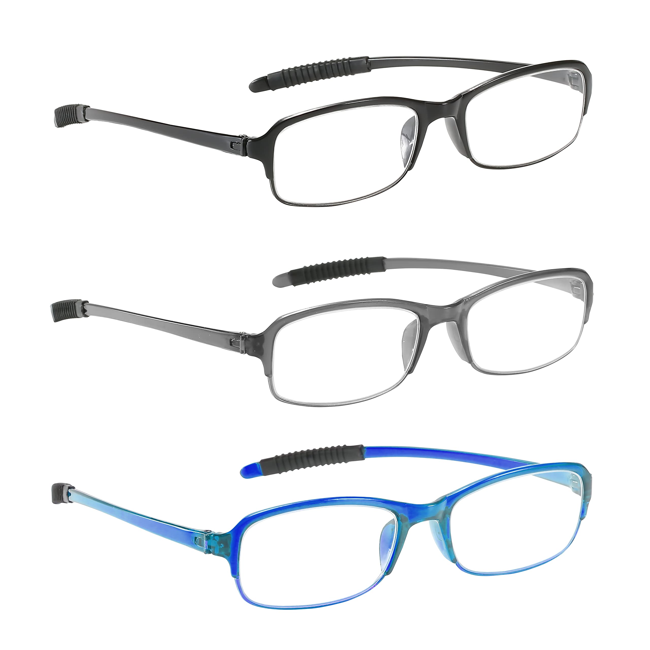 NRDIK PROFLEX SpareSpecs Reading Glasses (value 3 pack), lightweight impact resistant, scratch resistant, bendy, flexible