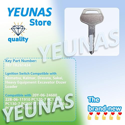 Miniatura 3 de 787 TR261434 - Llaves de encendido de repuesto para excavadora Komatsu #787, cargador de excavadora Kalmar Dressta Sakai modelos 2019 (paquete de 3)