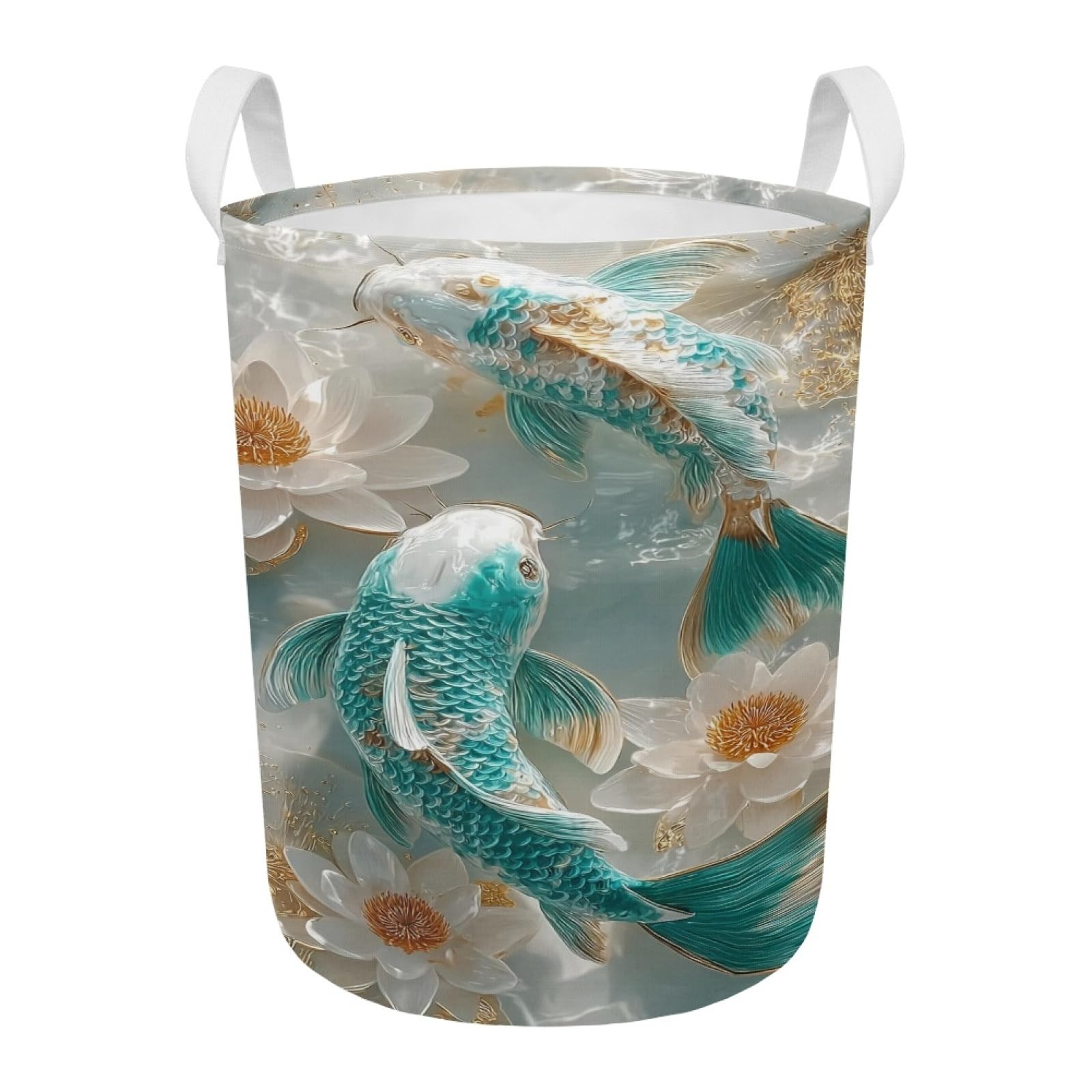 Panier à linge en tissu durable avec poignées solides et motif floral élégant