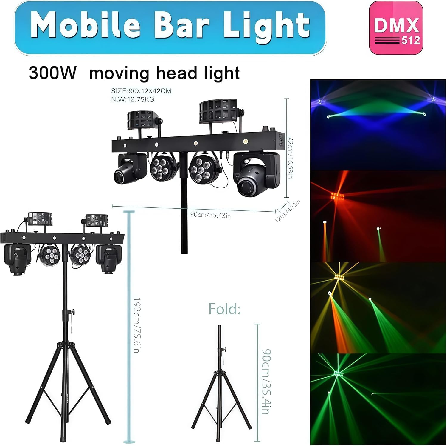 Luces Dj Con Soporte De Trípode, Iluminación Escénica Led Rgb Con Mando A Distancia Y Activada Por Sonido Para Boda, Discoteca, Fiesta Y Espectáculo En Escenario