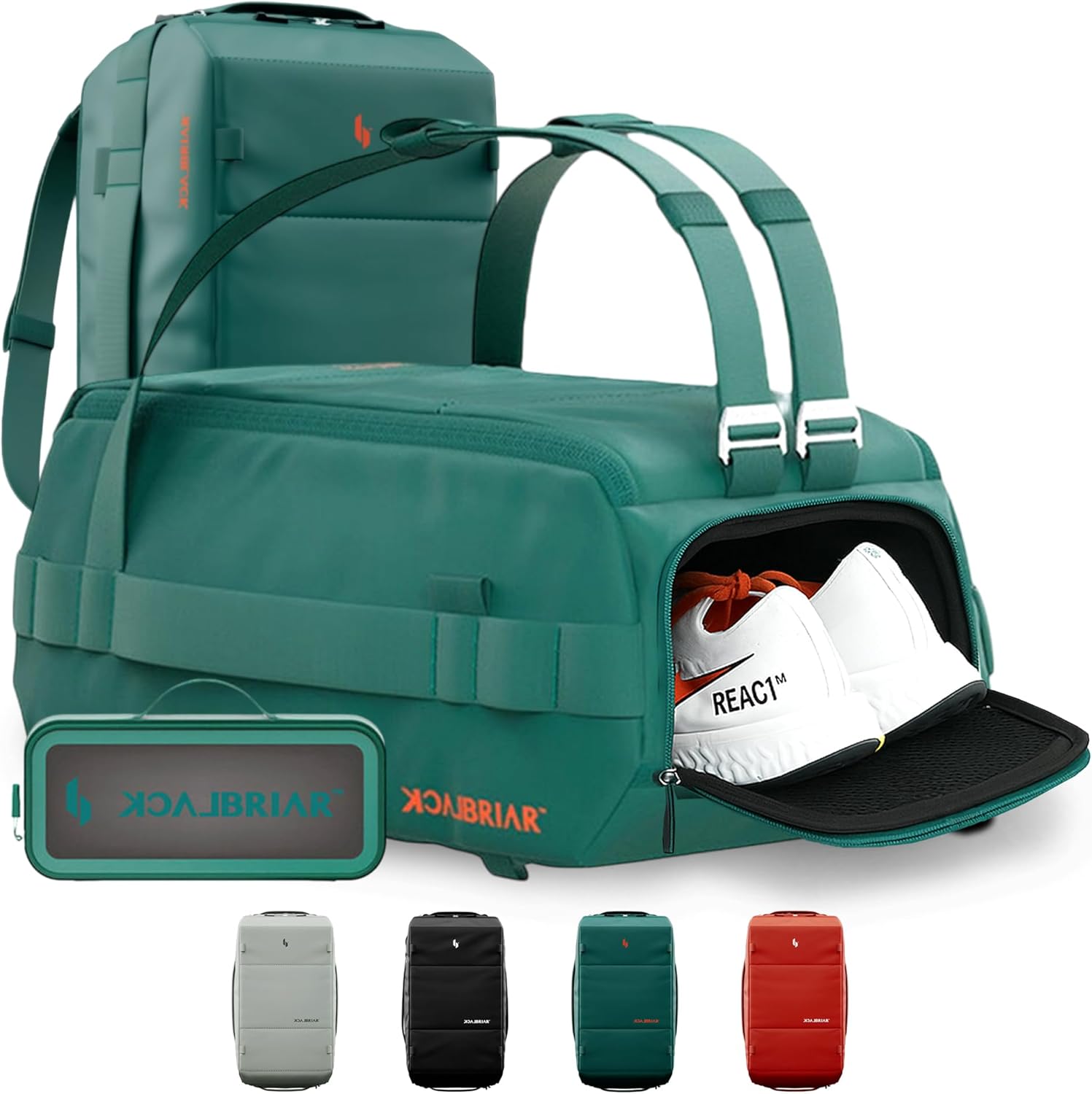 Blackbriar Range Duffel 30L Teal Green, Convertible Backpack with Patented Magnetic Access, Modular S-Partition, Dual Shoe Garage | Waterproof Drycoatex™ for Tactical, Travel, Gym