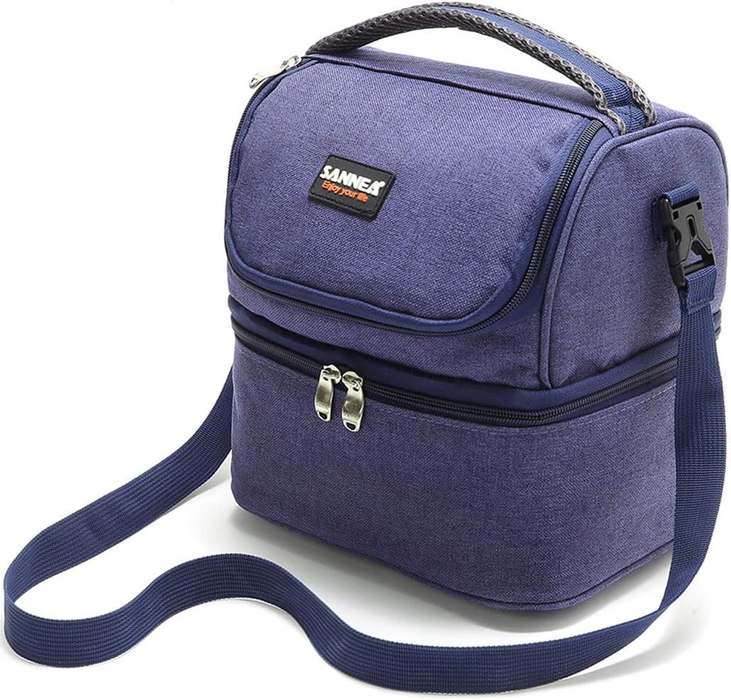 Sacco pranzo isolato per uomo a doppio scomparto