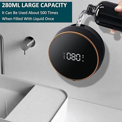 Miniatura 5 de Dispensador automático de jabón sin contacto, manos libres, dispensador automático de jabón espumoso para cocina y baño, montado en la pared