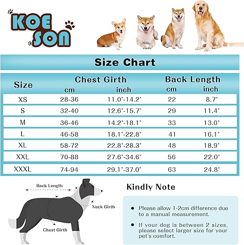 Miniatura 5 de KOESON Traje de recuperación para perros, conocollar de perro alternativo después de la cirugía de esterilización, traje de recuperación para