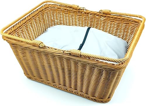 Miniatura 4 de ANRUIDE Cestas de almacenamiento de mimbre de polietileno de 15.8 pulgadas, cesta tejida a mano para cosecha, cesta de almacenamiento de mimbre para