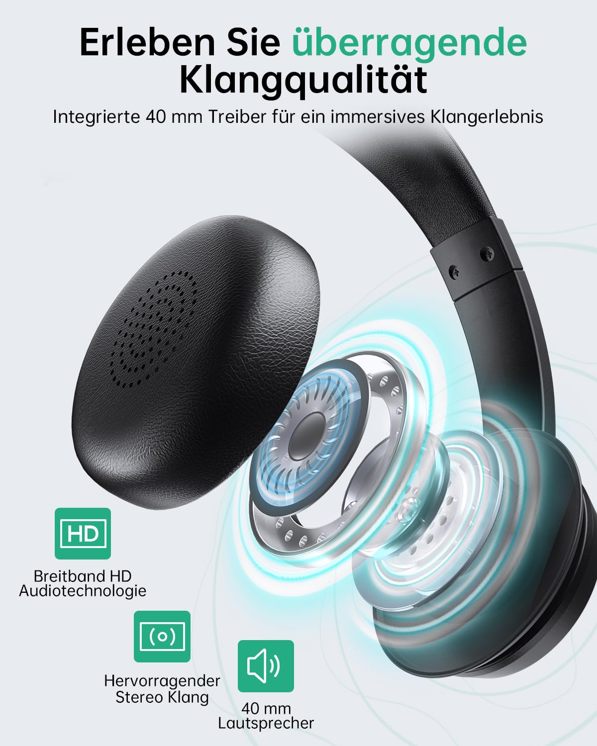syndesmos Headset mit Mikrofon Bluetooth, Verstellbares Kopfband Headset PC, Unterstützt 2,4 G/Bluetooth V5.3/Kabelgebundene Verbindung, für Telefon, Tablette, CallCenter, Büro, Treffen, Geschäft