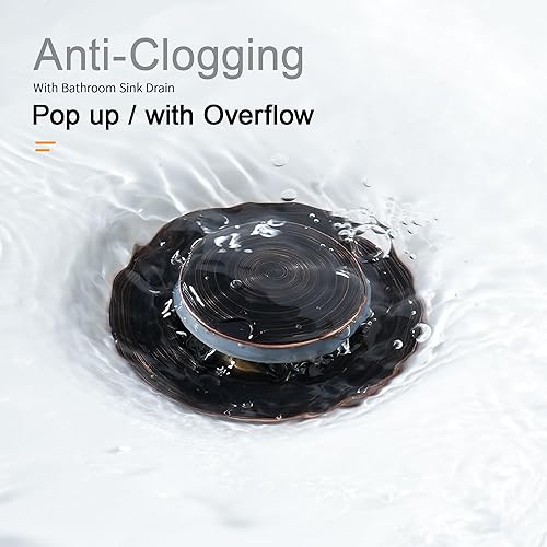 Miniatura 5 de Matte Black Waterfall Bathroom Faucets - Widespread Bathroom Sink Faucet with Drain for Sink 3 Hole 2-Handle Bathroom Faucet with Pop Up Sink Drain