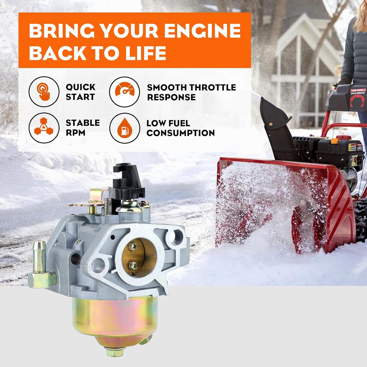 Hipa Storm 3090 Carburetor for 951-14023 Troy-Bilt Cub Cadet MTD 951-14023A 951-11303 951-11303A Snow Blower Two Stage Snow Thrower Engine Carburetor HUAYI 483-SU