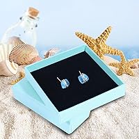 Vista 14 de Sea Glass Earrings S925 Sterling Silver Hypoallergenic Handmade Stud Post Earrings Beach Glass Fashion Handcraft Jewelry earrings stud earrings from