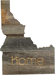 BARNWOODUSA Idaho Rustic Farmhouse Wood State Sign Wall Home Decor Makes a Great ID Themed Gift for Newlyweds, Homesick or Pride Natural Weathered Gray Reclaimed and Recycled