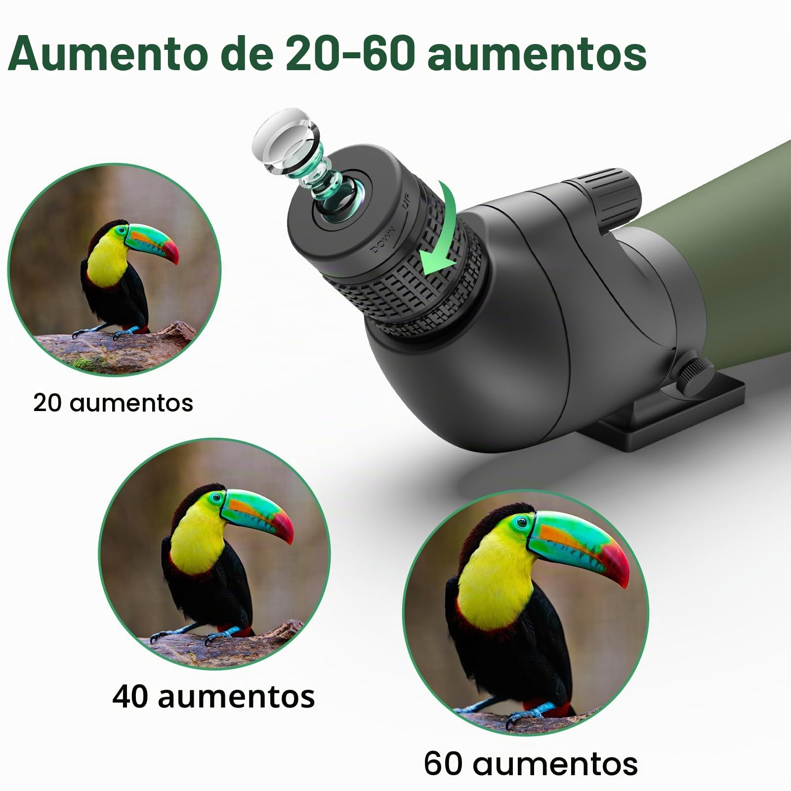 Gosky Alcance actualizado de 20-60 x 80 Pulgadas con trípode y Bolsa de Transporte y Adaptador para Smartphone, telescopio en ángulo BAK4, Alcance Impermeable para Tiro al Objetivo, Caza, observación