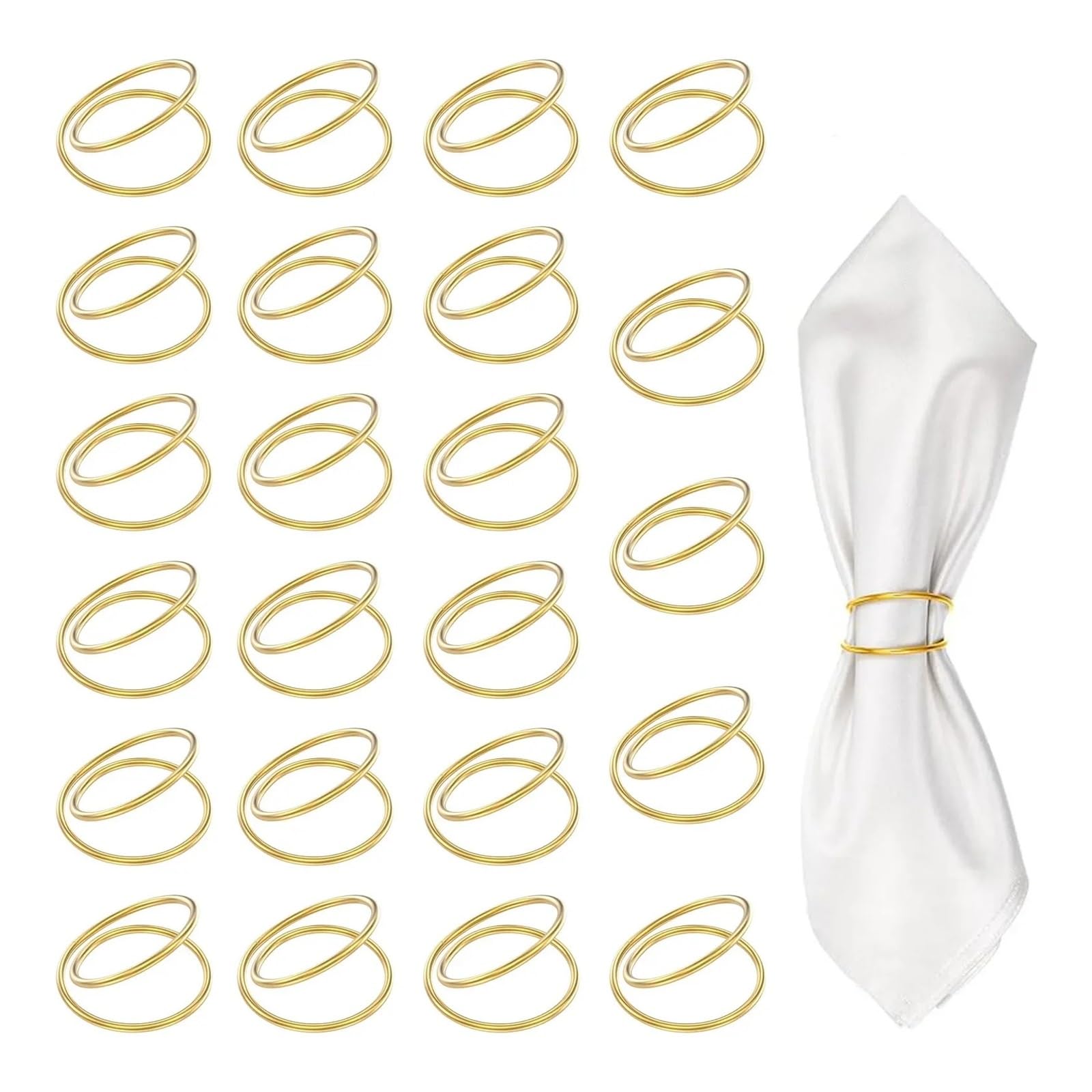 Napkin Rings 24pc Gold Metal Napkin Rings