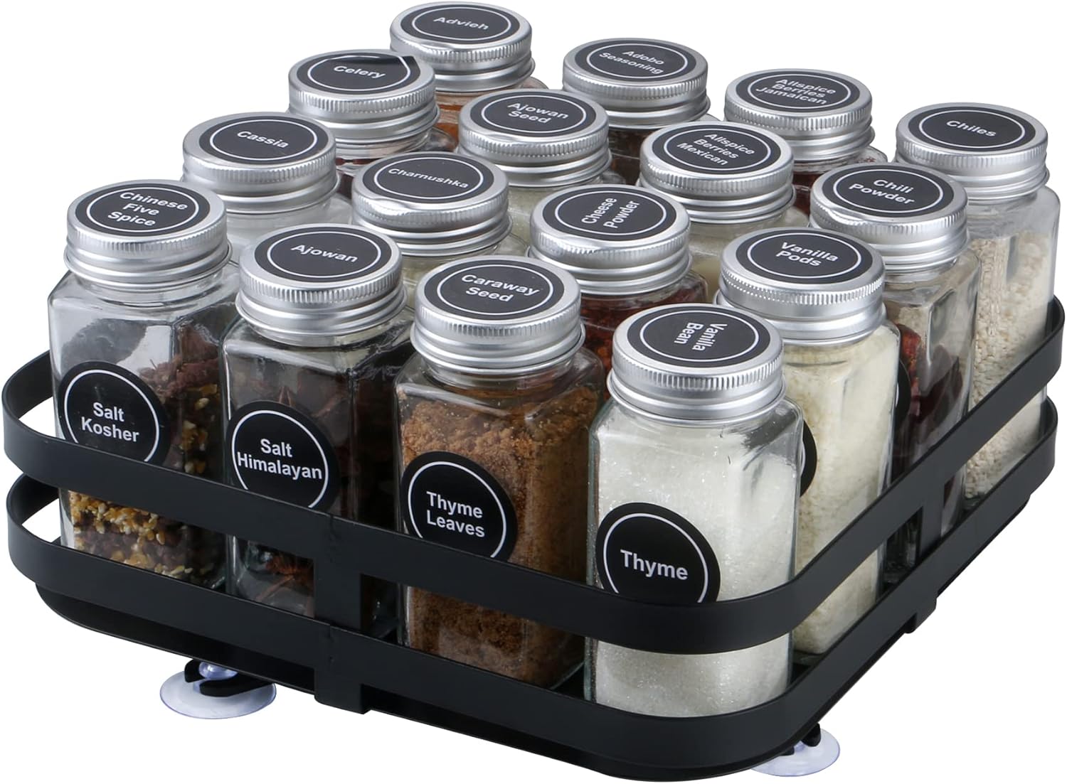 Square Lazy Susan Cupboard Organizer Rotating Spice Rack Turntable