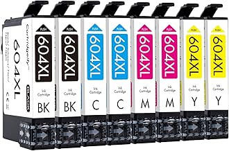 604 XL Compatible with Epson 604 604XL Multipack Cartridges (8-Pack), for Expression Home XP-2200 XP-2205 XP-3200 XP-3205, Workforce WF-2910 WF-2930 WF-2935 WF-2950