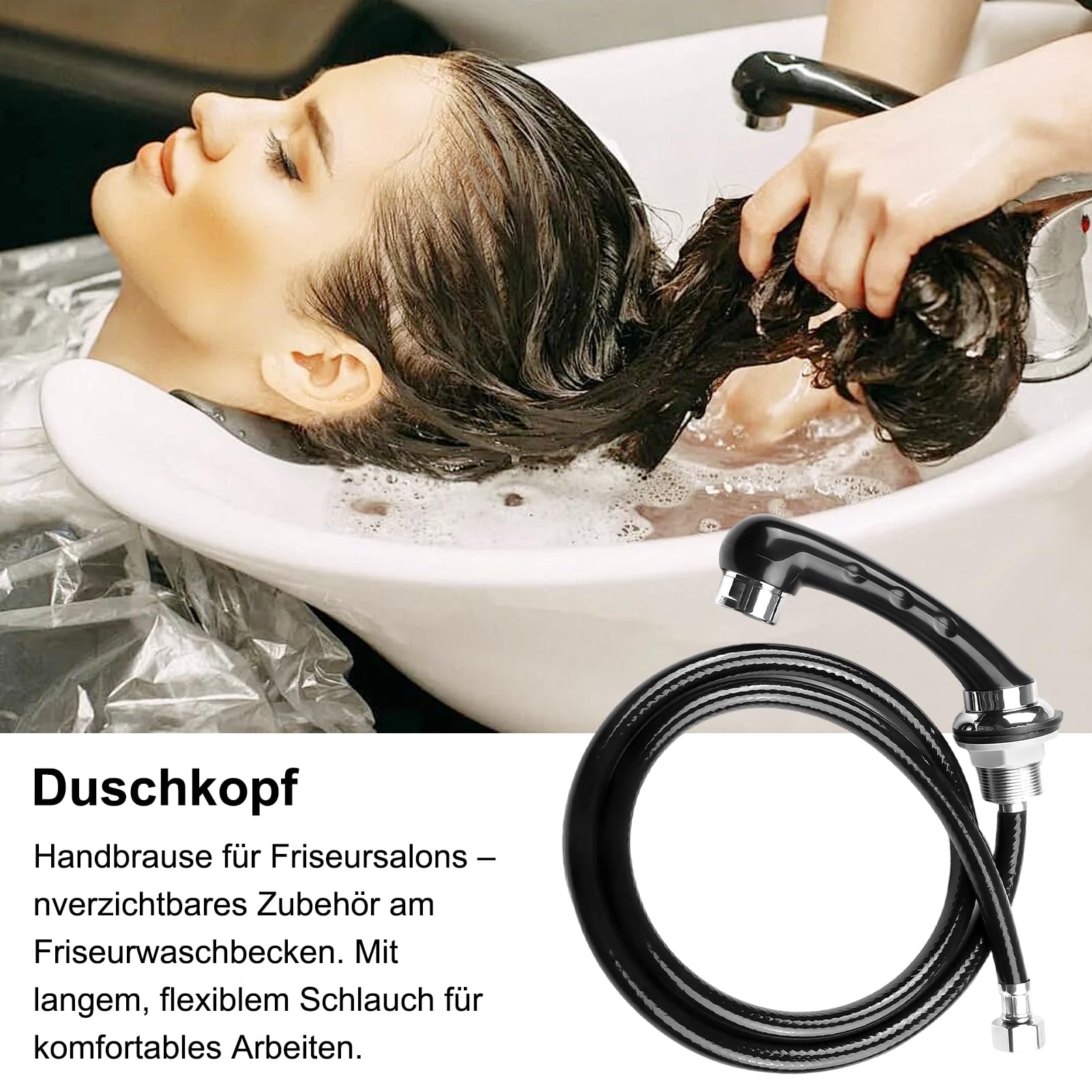 Friseur-Waschbecken und Schlauch für Friseurladen, Dusche für Friseurbett, Handbrause, professioneller Duschkopf für Friseursalon mit Schlauch