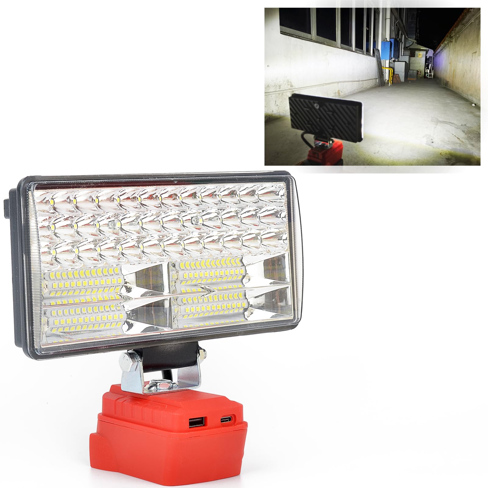 LED Work Light for Milwaukee m18, ZDOZITZ 42W 5900LM for Milwaukee - Type- C USB Light with Dual USB Charging Port(Tool Only)