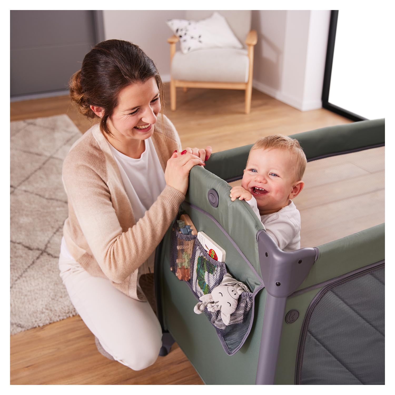 hauck Lettino Da Viaggio Play N Relax Center - Culla Neonato Da 0 Mesi Fino a 15 Kg - Box Bambini con Fasciatoio, Borsa e Apertura XL, Letto Pieghevole - Blu scuro