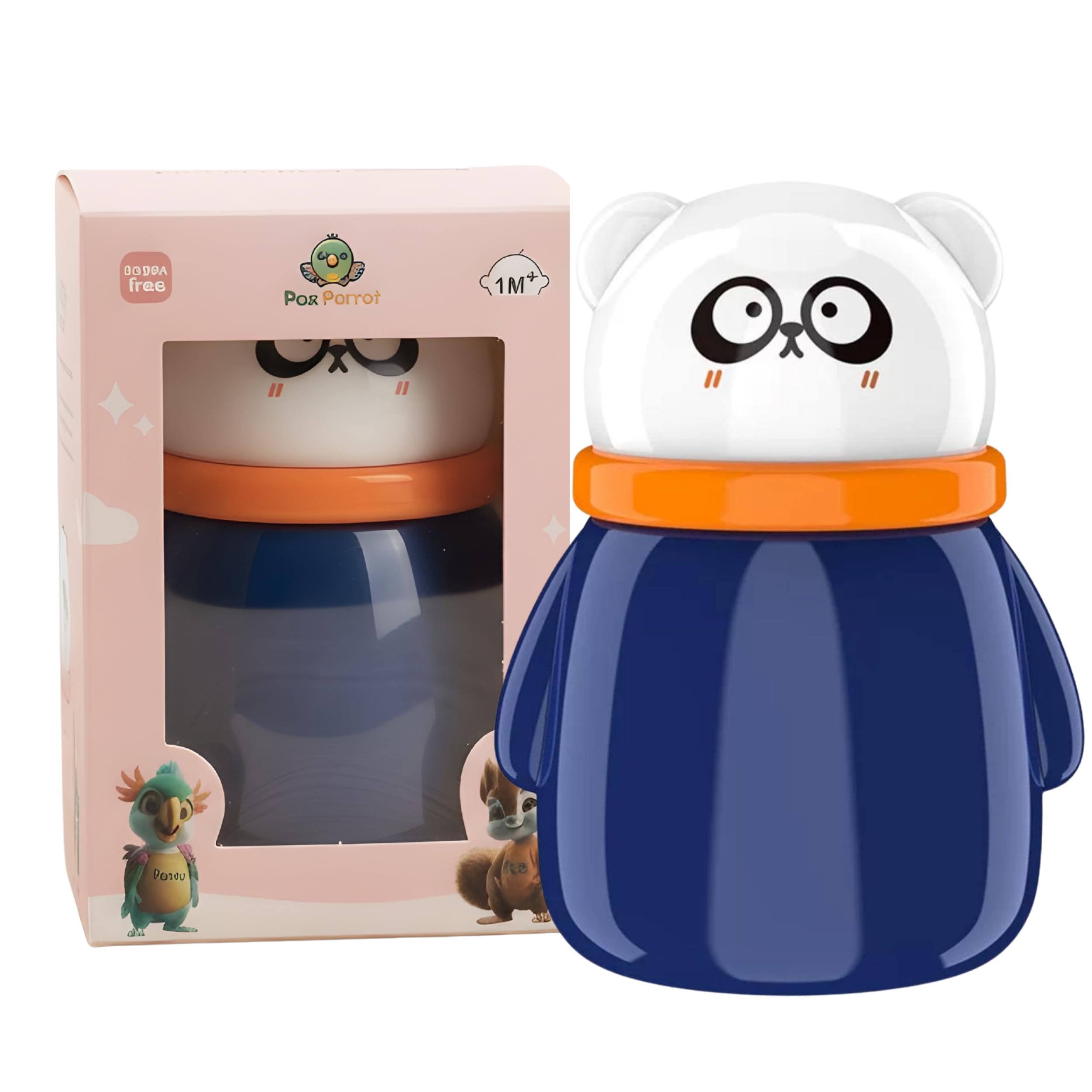 Pax Parrot Baby Powder Puff Box – Bear Design | 4 Pax Parrot Characters Stickers for Baby | Refillable Dispenser with Soft Applicator for Newborns & Infants | Compact & Travel-Friendly Container (Spectacle Bear)-image-18