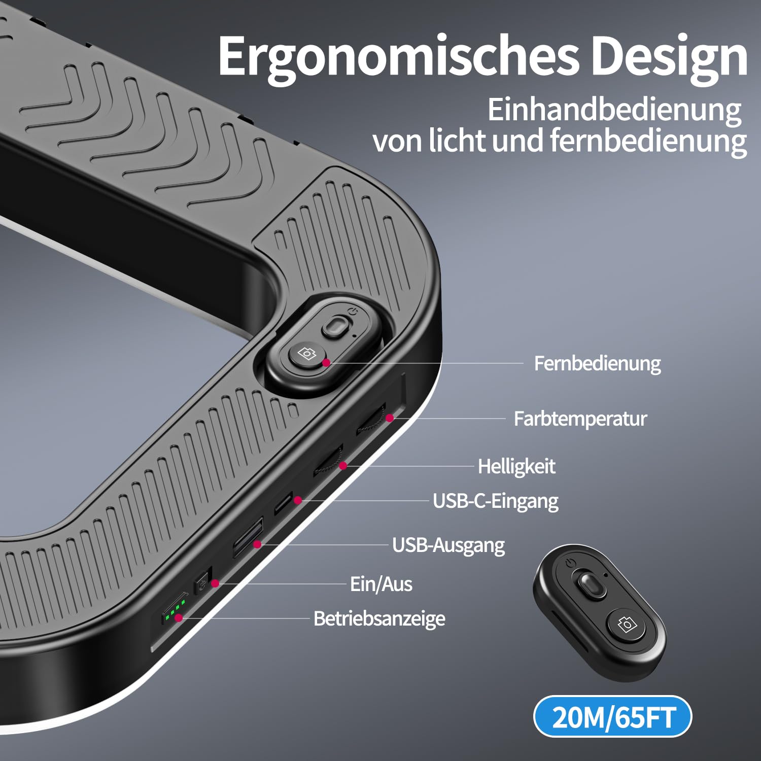 yAyusi Handylicht für Videoaufnahmen, Hand-Telefonstabilisator mit Licht, 8000mAh LED-Selfie-Telefonringlicht mit Telefonhalterung, Smartphone-Video-Rig für Kamera, Action-Kamera, Vlog, TikTok