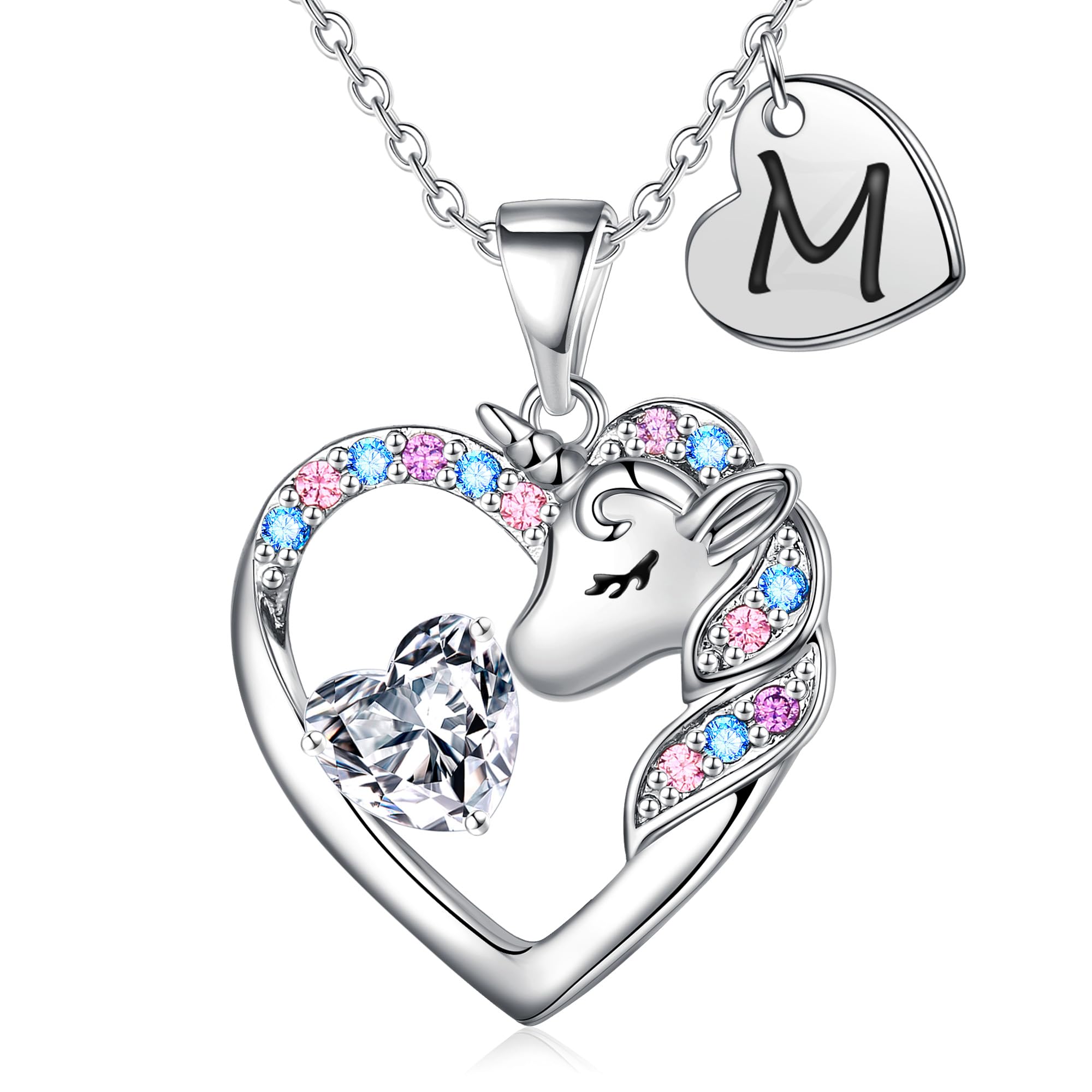IEFIRCH Unicorns Gifts for Teen Girls, Unicorn Necklace for Girls Unicorn Gifts for Girls Age 6-8 Initial M Necklace for Teen Girl Gifts Kids Jewelry for Girls Jewelry for Teen Girl Gifts Trendy Stuff