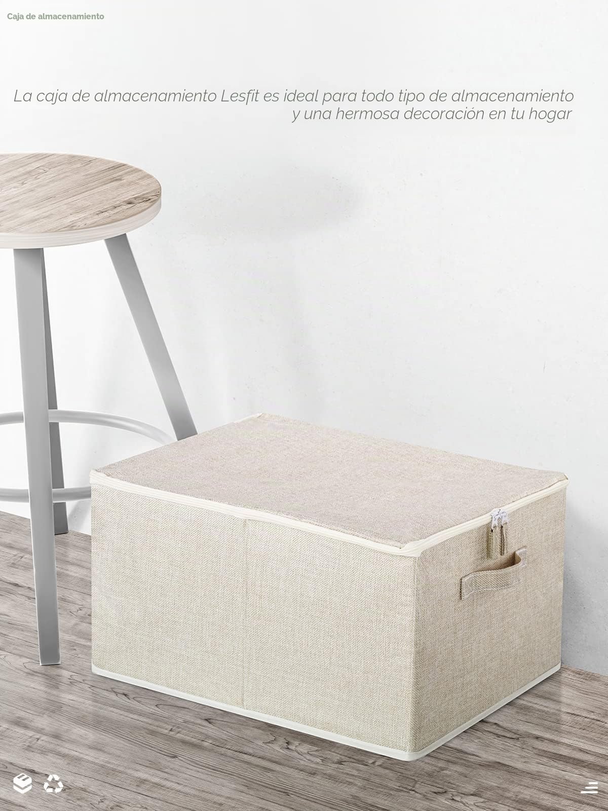 3pcs, Cajas Almacenaje Tela, Plegable, 34 Litros, 43 x 34 x 23 cm