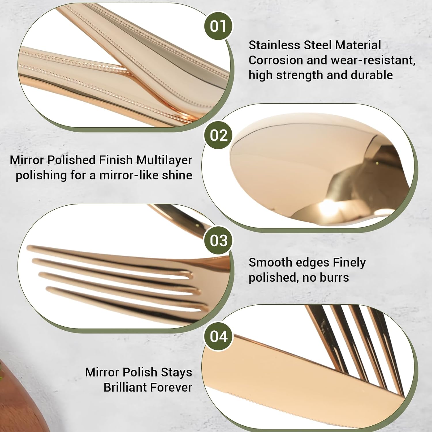 Silverware Set For 4,20 Piece Stainless Steel Cutlery Sets, Heavy Duty Flatware,Mirror Polished Flatware Set Include Forks Spoons Knives for Home Wedding Restaurant, Dishwasher Safe