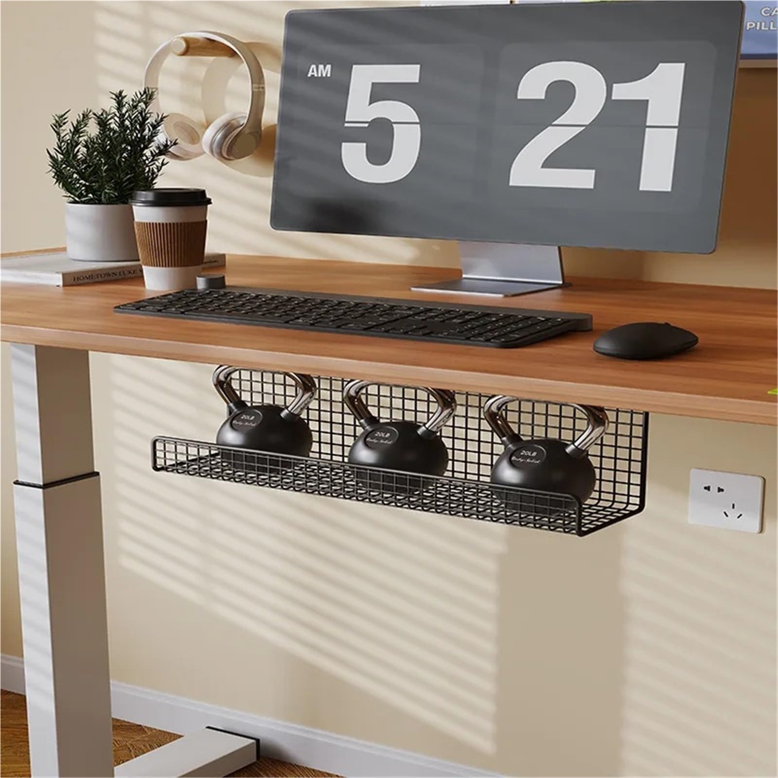 Kabelmanagement-Tablett unter dem Schreibtisch, stanzfreier Stromtrog, Finishing-Box, Aufbewahrung von Kabelbuchsen, Kabel-Organizer Für Büro, Pc-Tischen