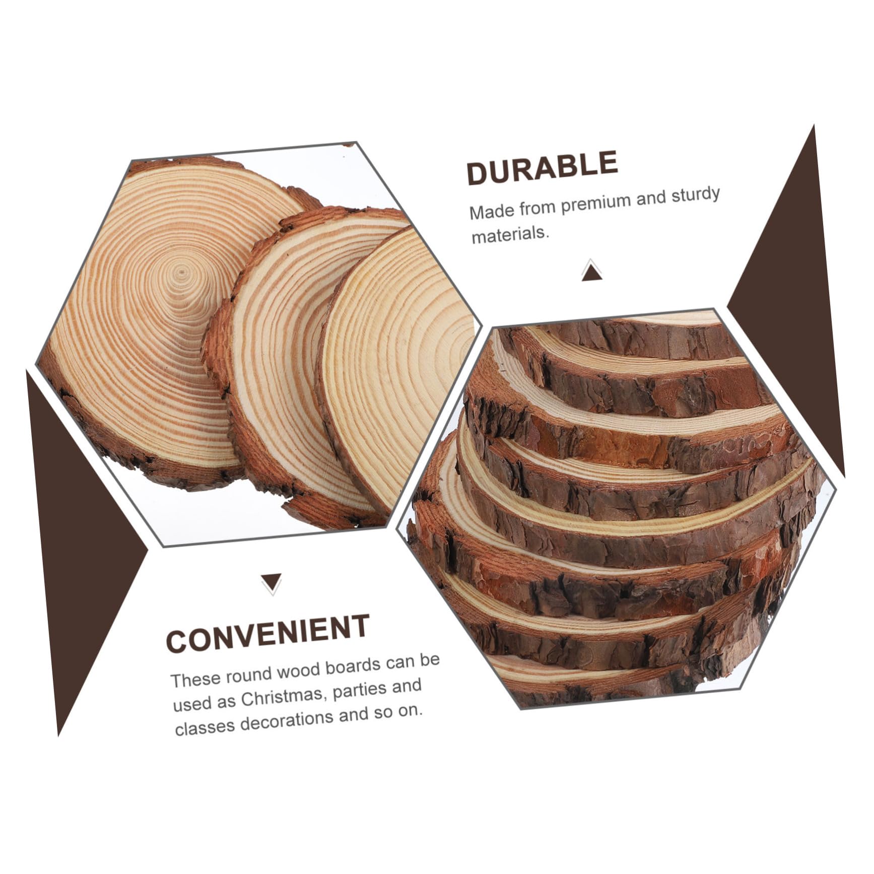 8piezas Rodajas De Madera Natural Para Manualidades Discos Redondos Sin Acabado Accesorios Para Decoraciones De Bodas y Festividades Grosor