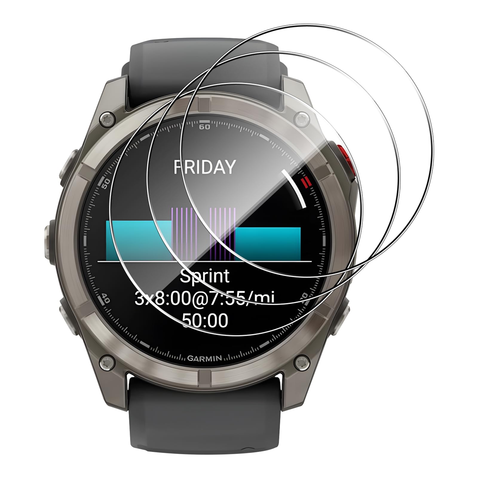 Lutree für Garmin Fenix 8 Pro 51mm für Panzerglas Schutzfolie, 3 Stück 9H Härte HD Schutzglas Displayfolie, Anti- Kratzer Bläschenfrei Displayschutz