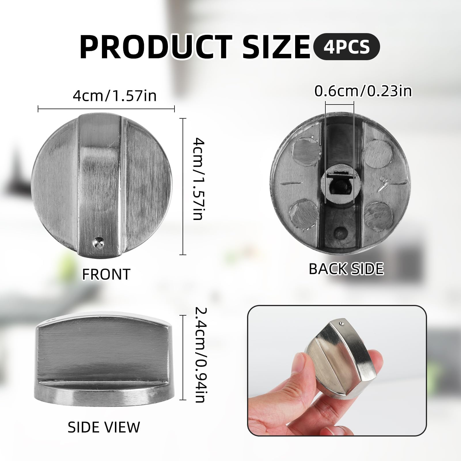 6 PCS Bouton de Cuisinière à Gaz, 6MM Cache Boutons Accessoires de Rechange Universels pour Cuisinière à Gaz, Bouton de Commande de Chauffage Contrôle Précis de la Température pour Table de Cuisson