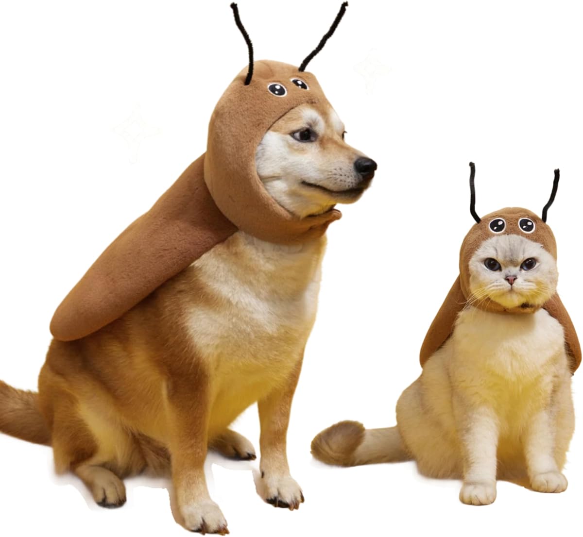 Divertido disfraz de perro cucaracha Halloween mascotas gatos cachorro Cosplay capa vestido falso insecto cucaracha sudadera con capucha truco broma ropa (marrón, grande)
