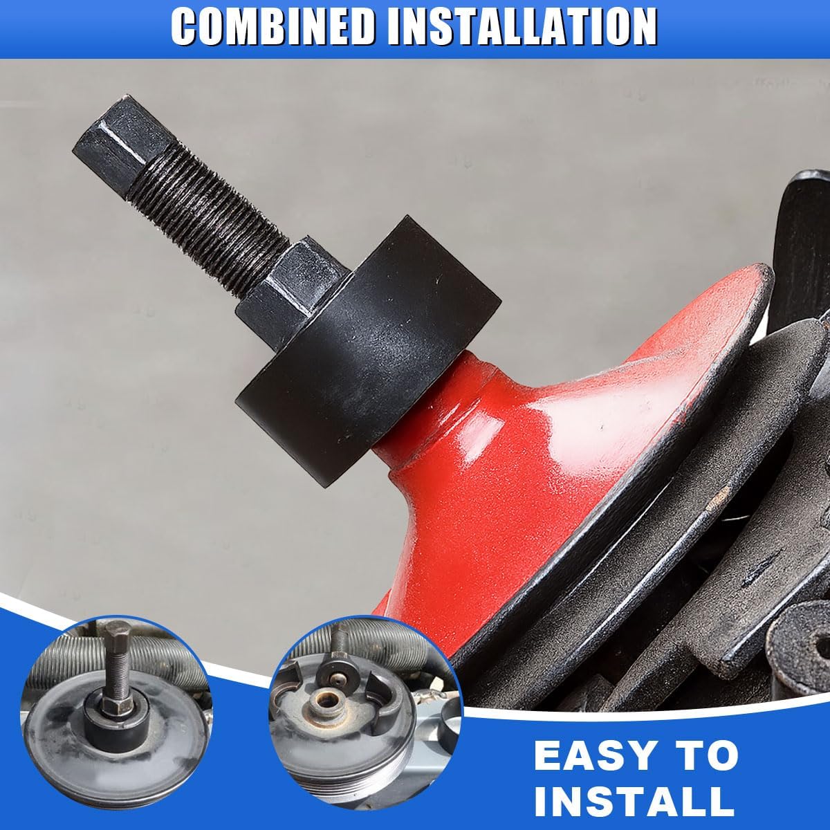 Power Steering Pump Pulley Removal Tool, Heavy-Duty Pulley Puller Installer Kit, Universal Vehicle Remover & Installer Tool for Power Steering, Water Pump, and Vacuum Pump Pulleys