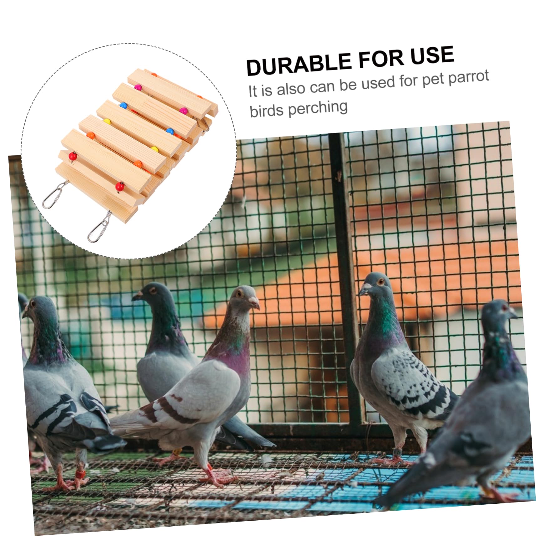 Happyyami Escalera De Madera Natural para Gallinas Juguete Columpio y Perchero para Aves De Corral para Entrenamiento y Entretenimiento De Pollos y Aves