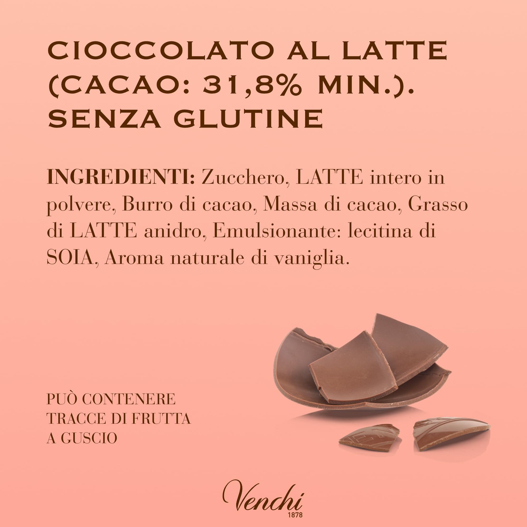 Venchi - Uovo di Cioccolato, Gusto Cioccolato al Latte, con Sorpesa e Zainetto per Bambini e Teen, Senza Glutine, 220 gr, Collezione Pasqua, Idea Regalo