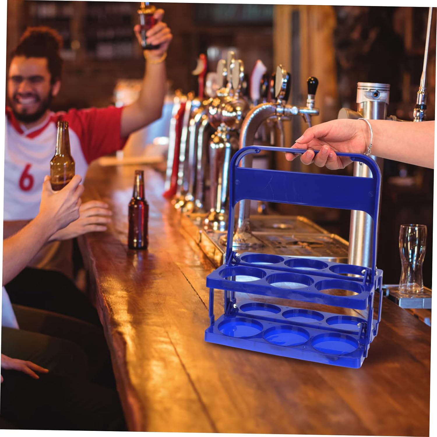 Garneck 2pcs Beer Carrier Wine Bottle Storage Rack Reusable Drink Carrier Kitchen Organization Countertop