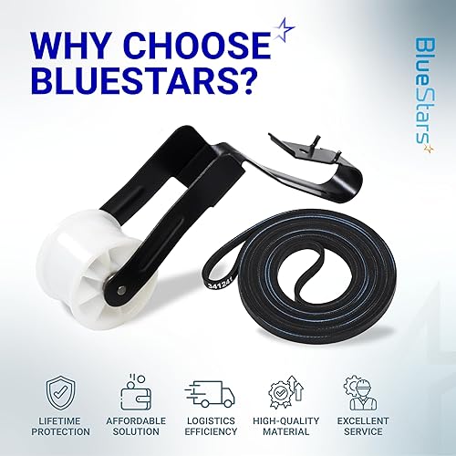 Miniatura 9 de BlueStars 341241 691366 Dryer Drum Belt & Pulley Kit – Compatible with Kenmore Whirlpool Dryers - Replaces 8066065 AP2946843 W10127457 PS346995